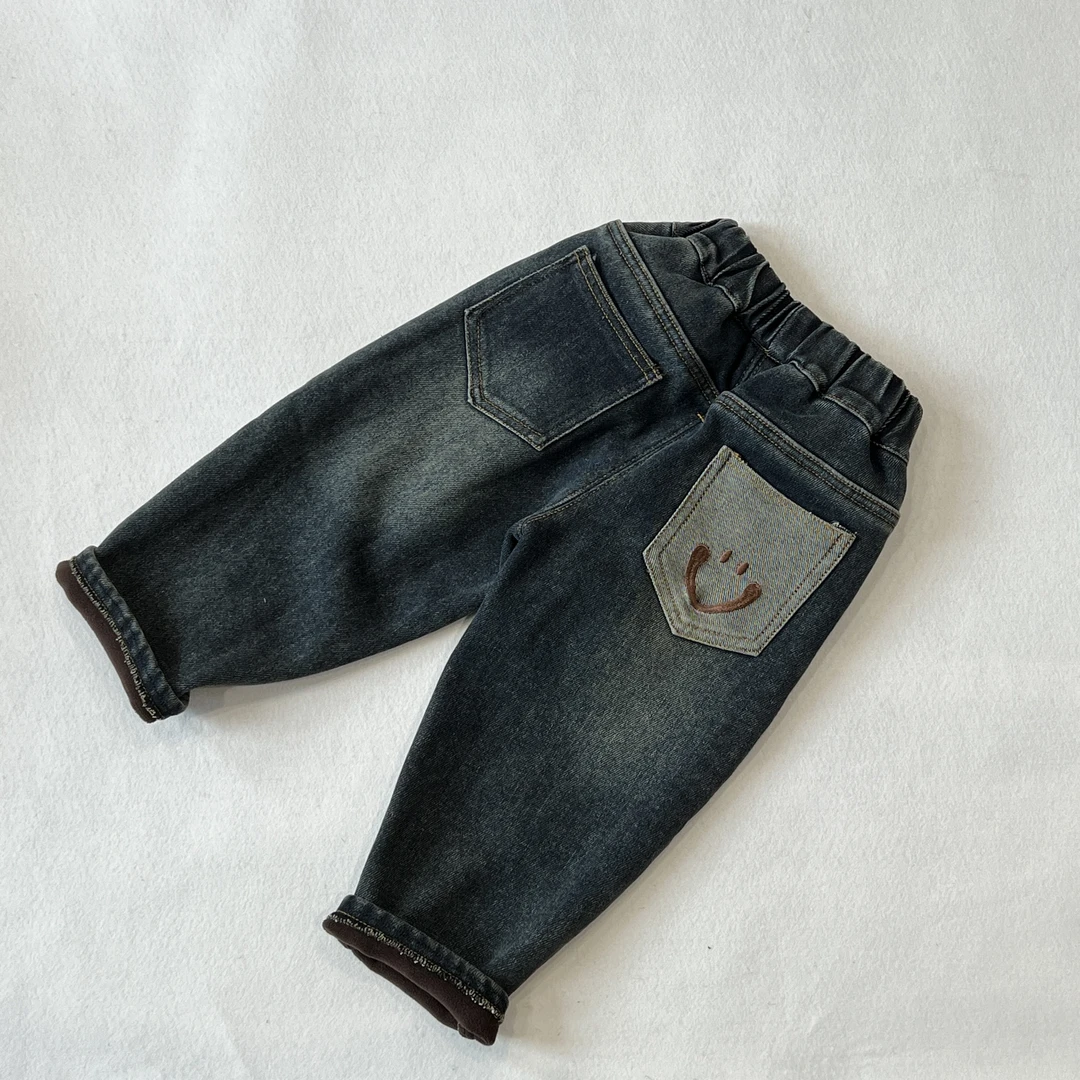 儿童加绒牛仔裤冬款