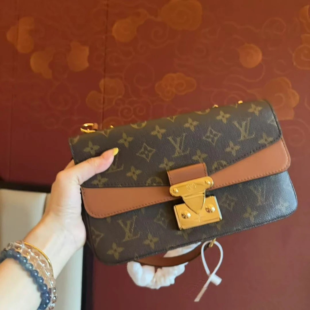 95新 VERSACE/范思哲 lv老花翻盖/二手奢侈品包包