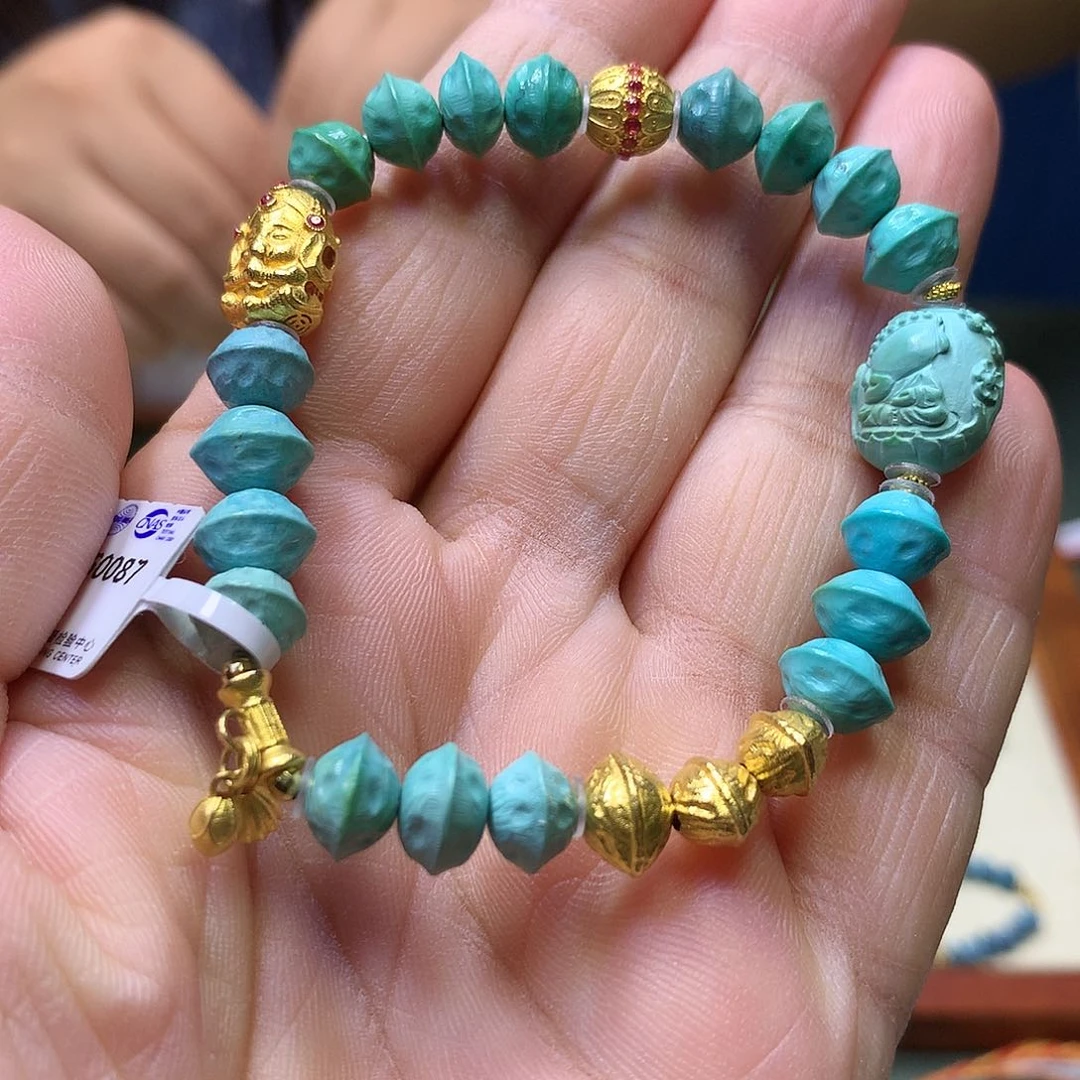 绿松石18K金镶嵌单圈