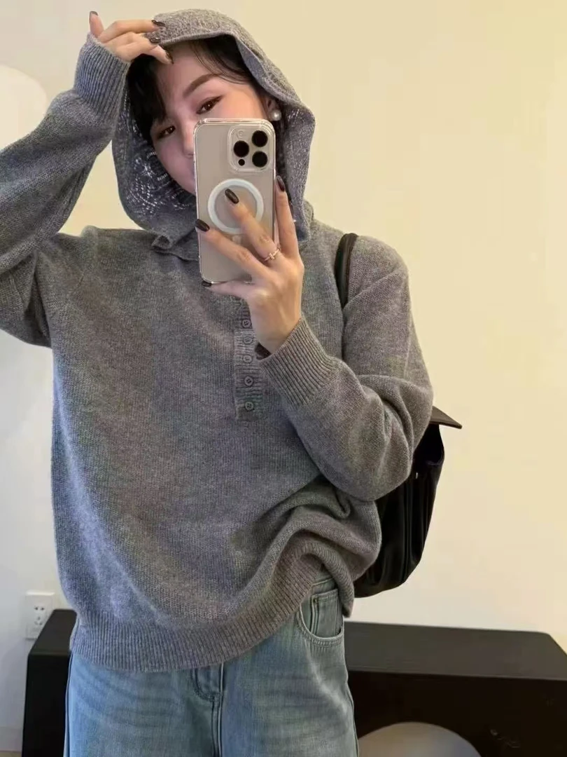 C拾光家女装连帽毛衣5037