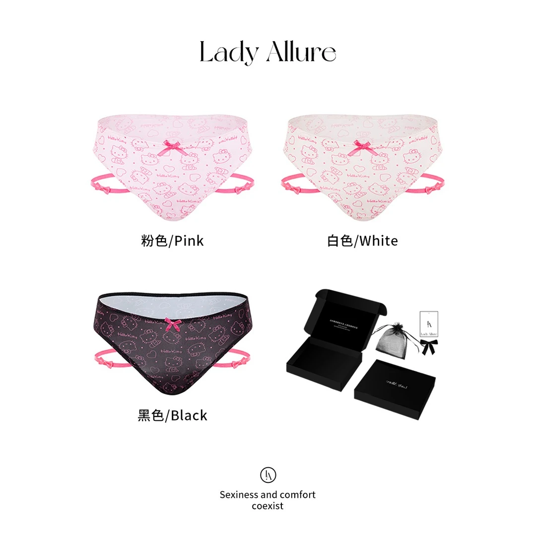 「LA」Kiki·A妹|MIMI系列*动漫猫咪印花蝴蝶结丝滑女俏皮内裤