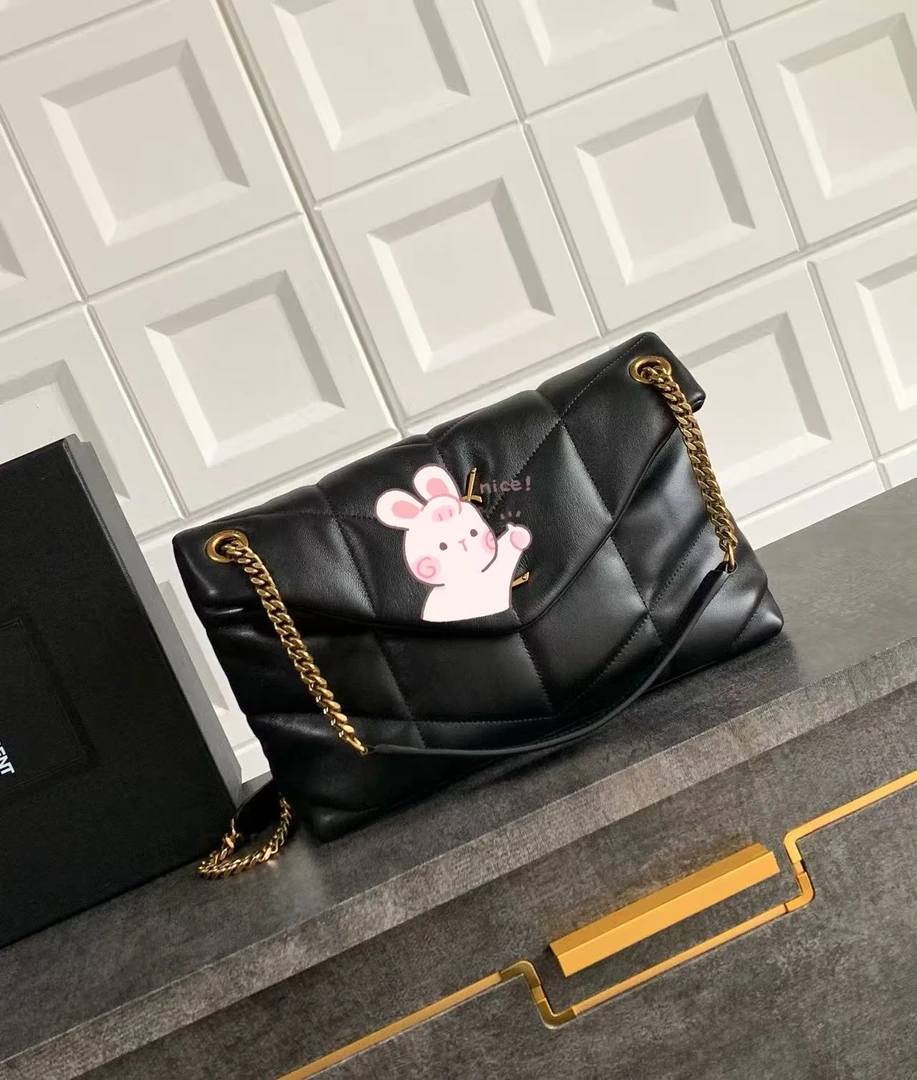 黑金小香风经典单肩云朵女包轻奢时尚百搭肩包小众