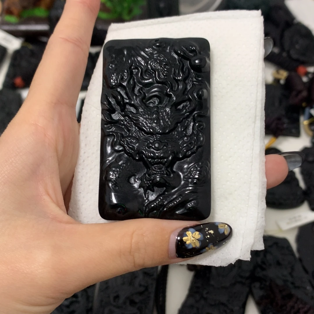 天然缅甸a货钢琴黑挂件