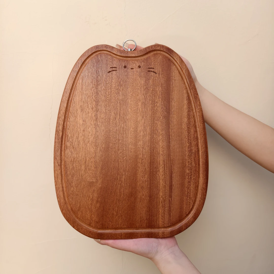 整木乌檀木猫咪大菜板抑菌防霉 37*29cmWTCB-06