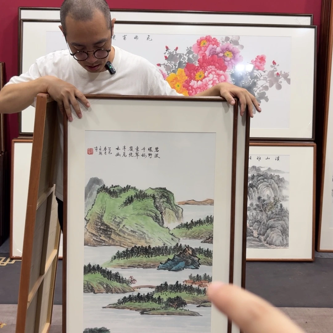 国画带框绘画120/60尺寸
