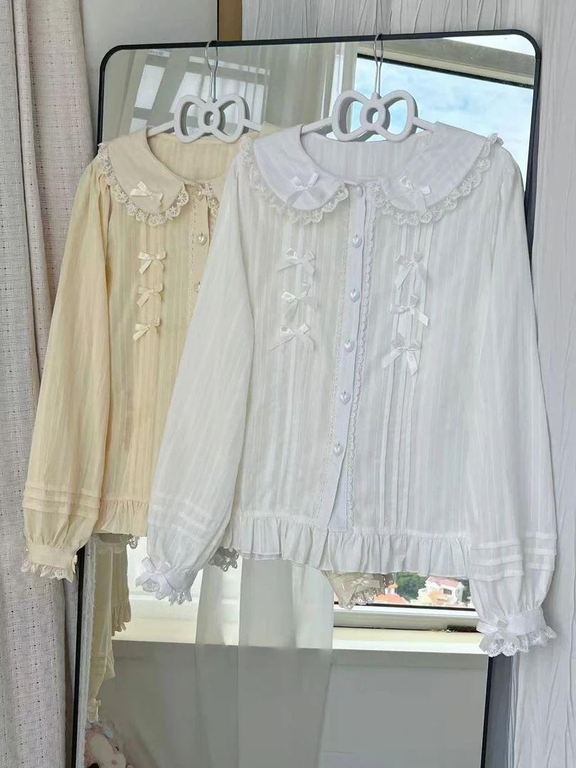 【娃娃领加绒内搭】现货秒发 原创Lolita 加厚内搭娃娃领长袖衬衫