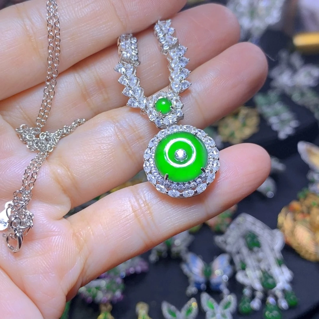 翡翠合金吊坠(不含链)天然翡翠