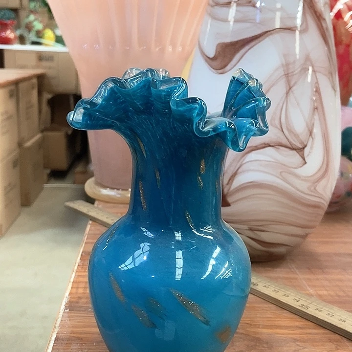 琉璃琉璃花瓶高17口4