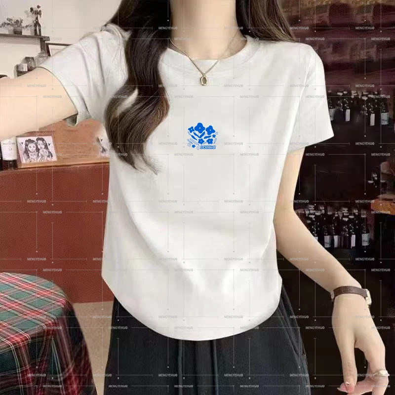 【T恤系列】蓝星花 正肩显瘦弹力时尚舒适 百搭 短袖