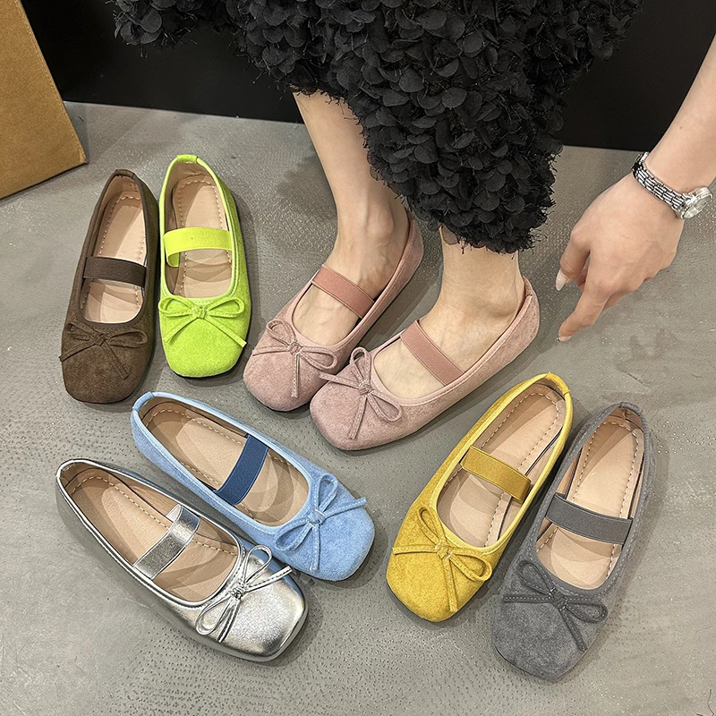 2025春季新款法式软底防滑复古蝴蝶结芭蕾舞鞋女平底单鞋玛丽珍鞋