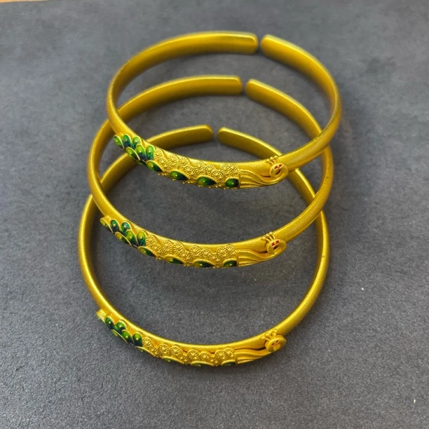 铜合金手镯 MMT72-珐琅孔雀手镯2629