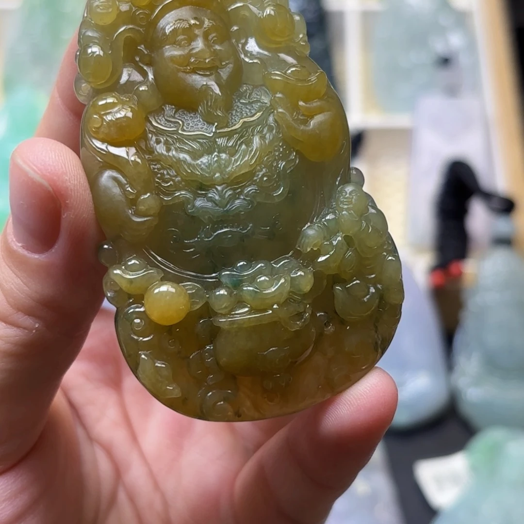 翡翠未镶嵌吊坠(不含链)财神