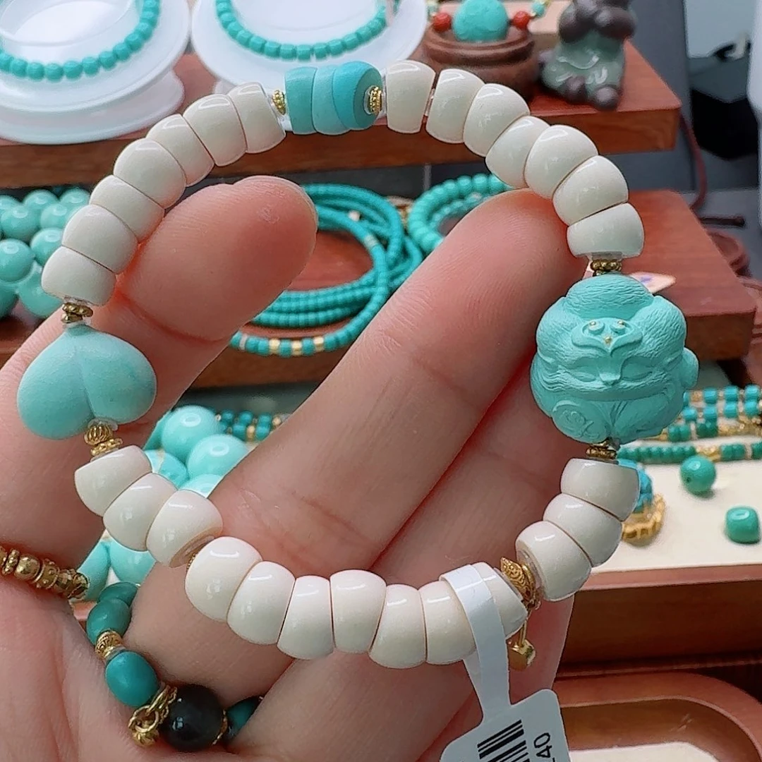 绿松石18K金镶嵌珠宝半成品