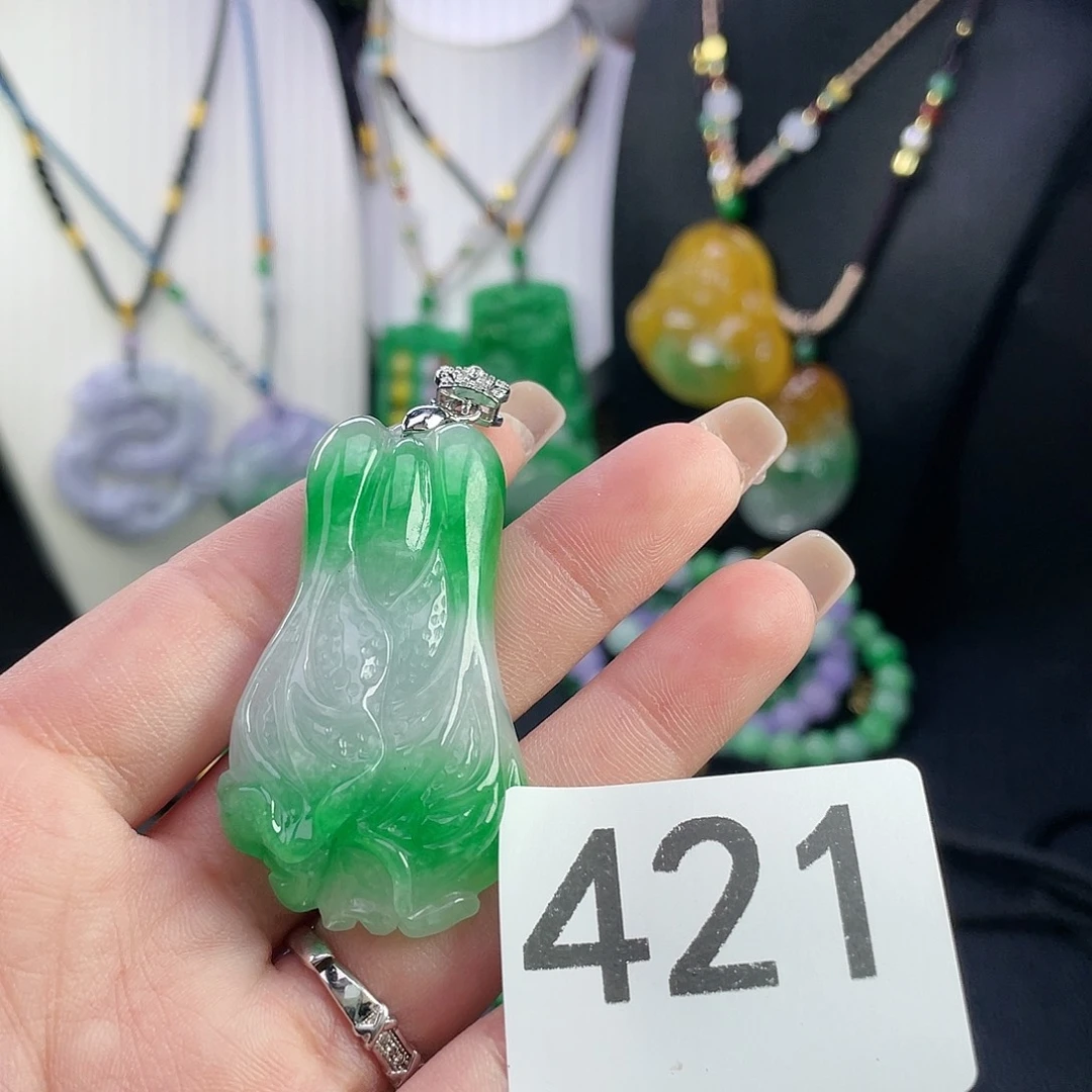 翡翠未镶嵌吊坠(赠链)