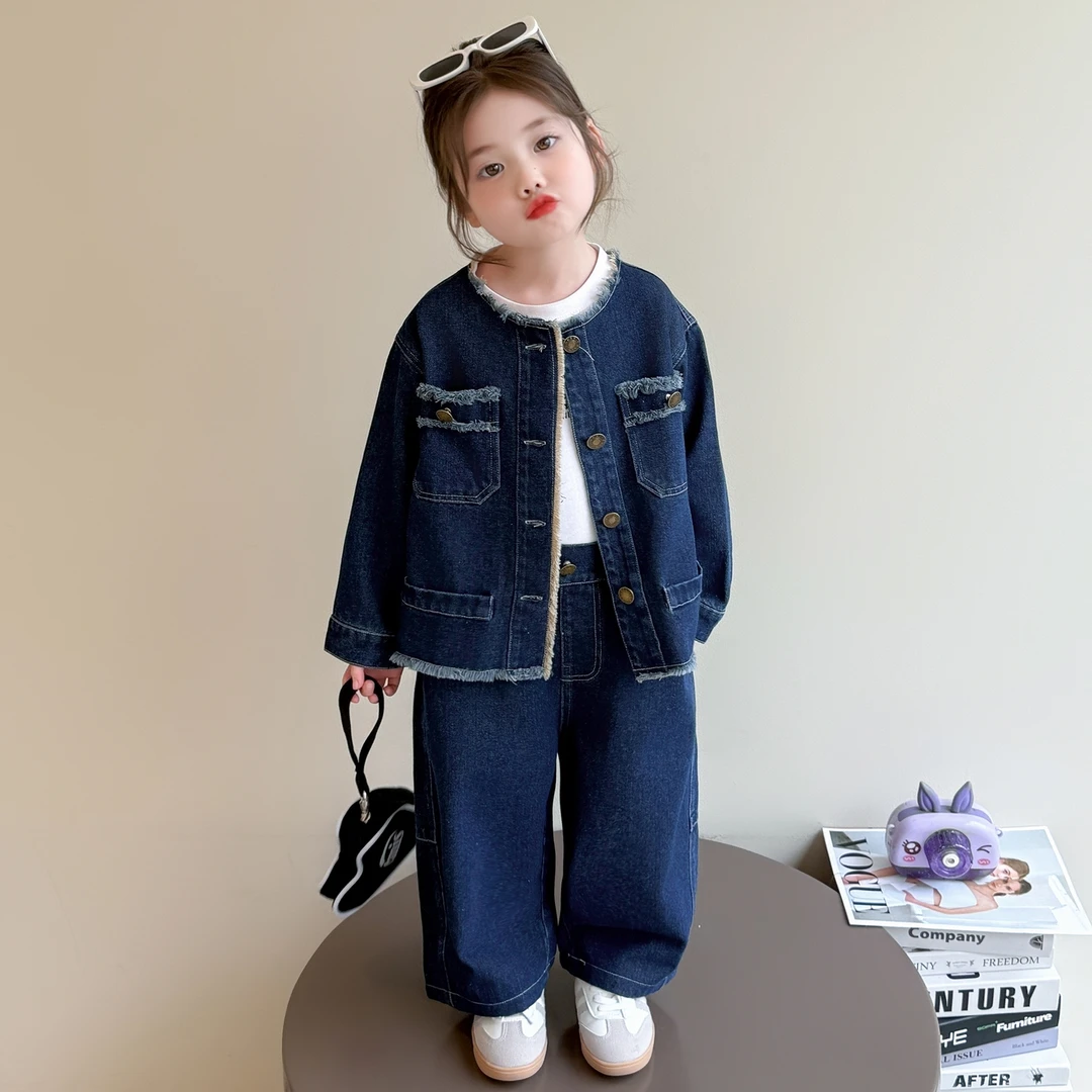 女童春秋牛仔套装新款儿童洋气女宝宝秋季韩版两件套女孩秋装时尚