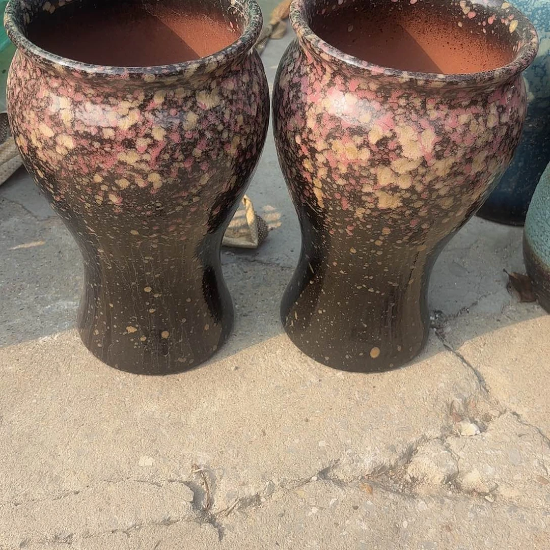 花盆紫砂口径15高27两个心里空美人鱼