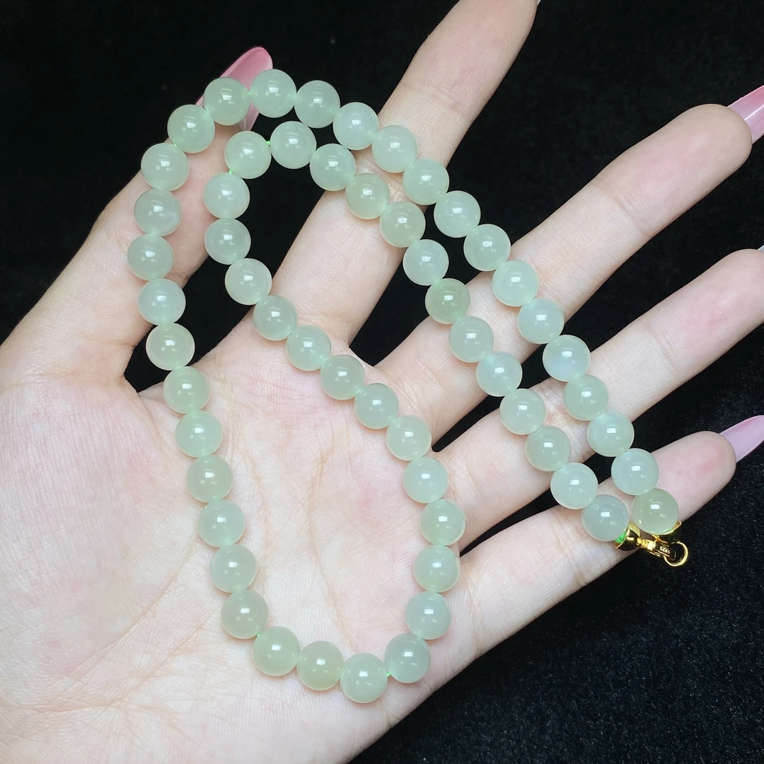 【小北好物】和田玉圆珠项链约7.5mm+【多样性发一件】QH10X965