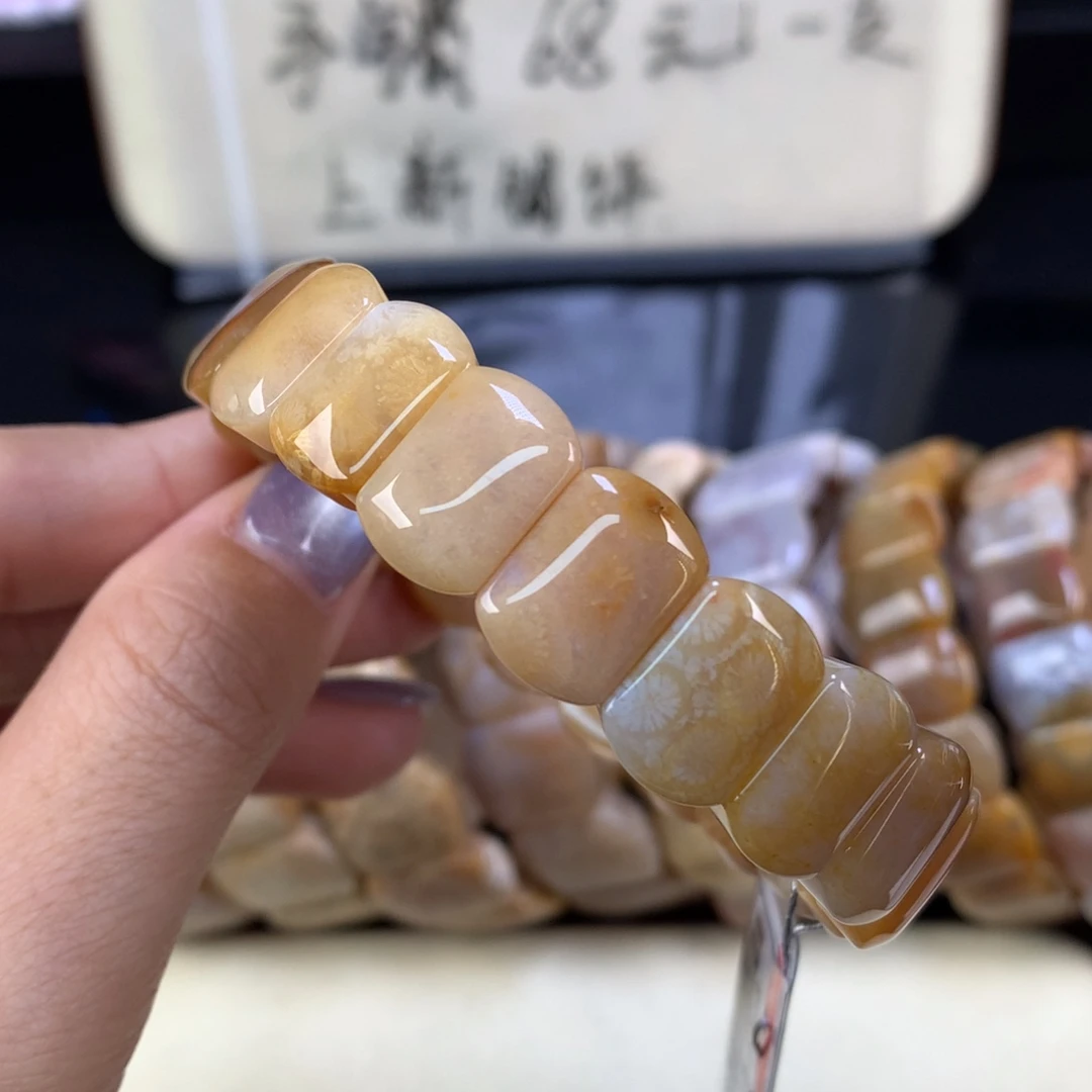 硅化珊瑚（珊瑚玉）未镶嵌吊坠(赠链)精美五折手牌（52号）