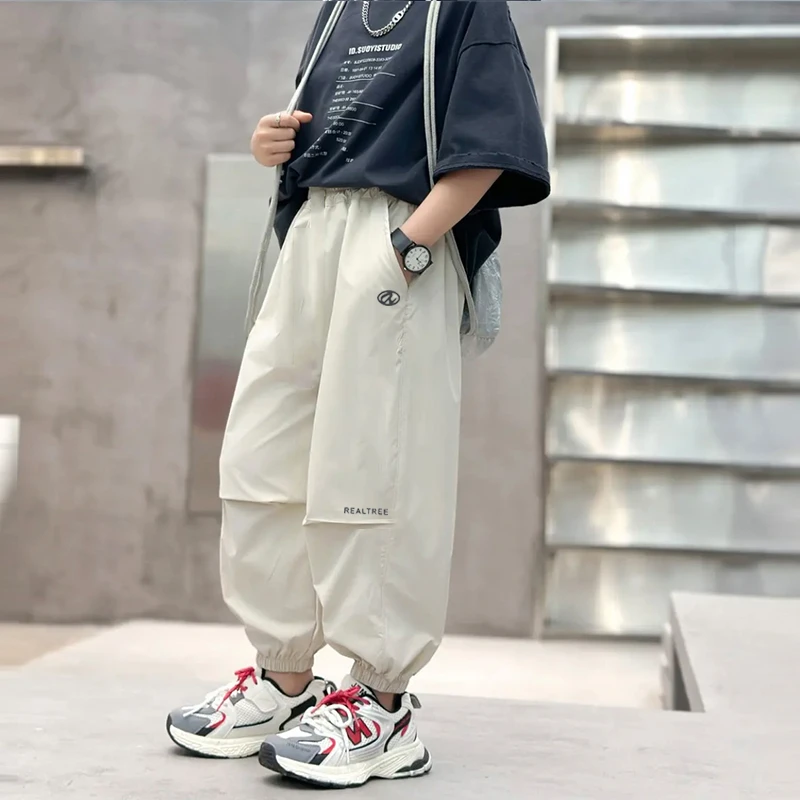 男童冰丝速干裤夏季新款儿童休闲裤子中大童薄款运动裤防蚊裤