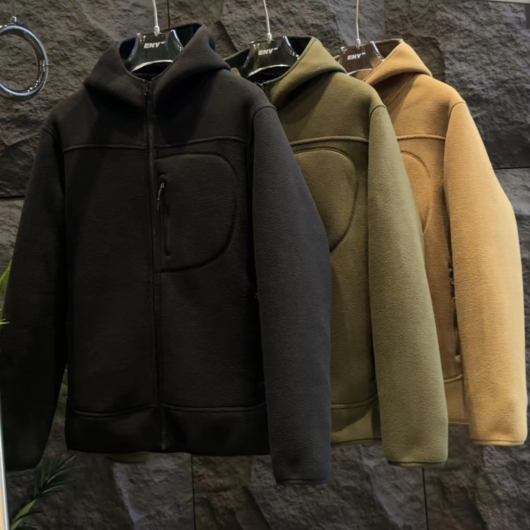 【韩雪专属】-上古印象情侣款连帽双面摇粒绒外套202405