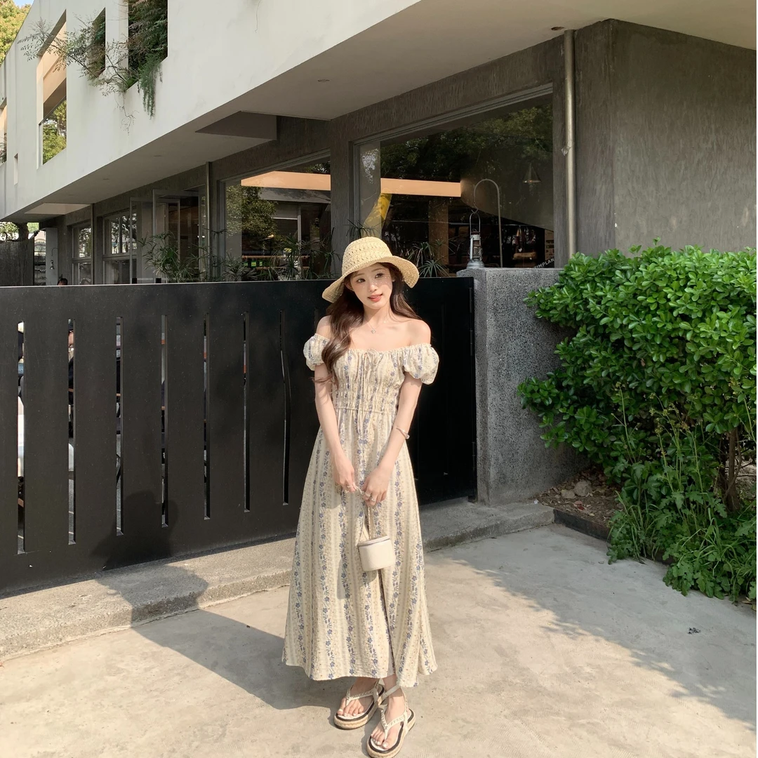 Zzhen【夏日茶会】法式碎花连衣裙收腰显瘦长裙 DLYQ921
