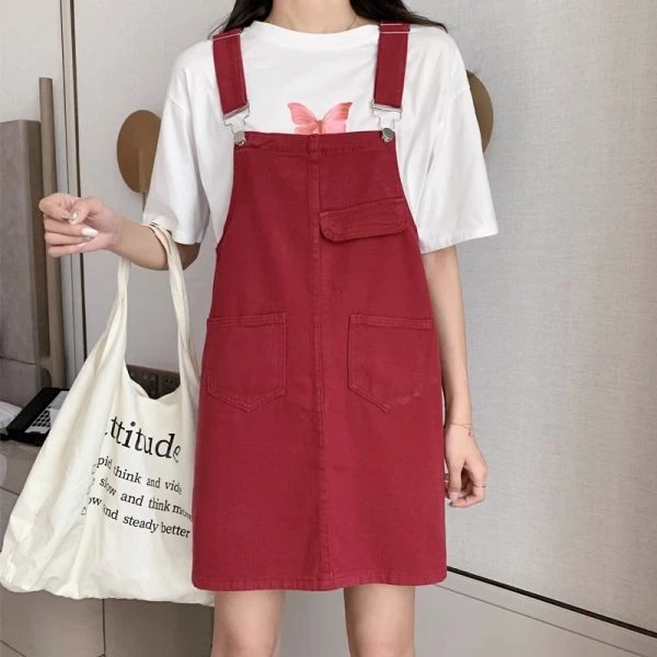 【3】夏季宽松显瘦大码牛仔背带裙女小个子吊带连衣裙短裙