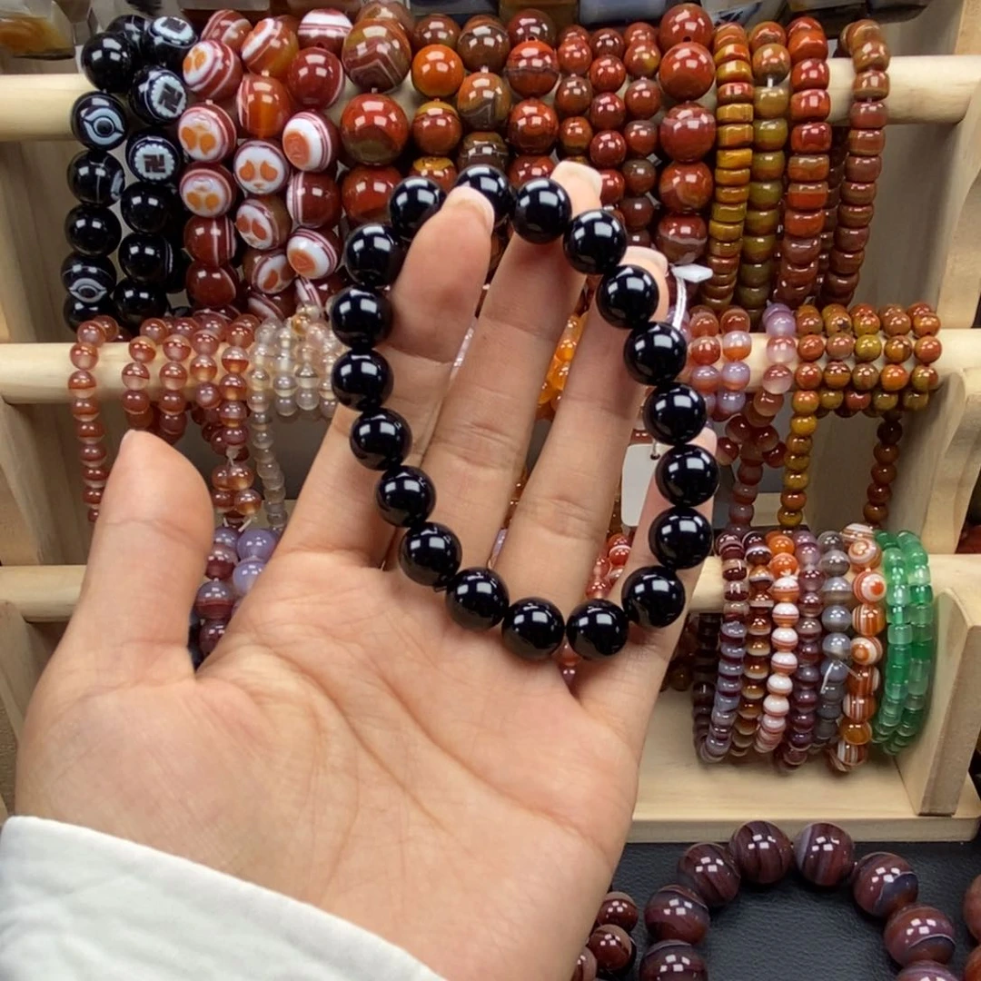 玛瑙/玉髓手串未镶嵌降***璃