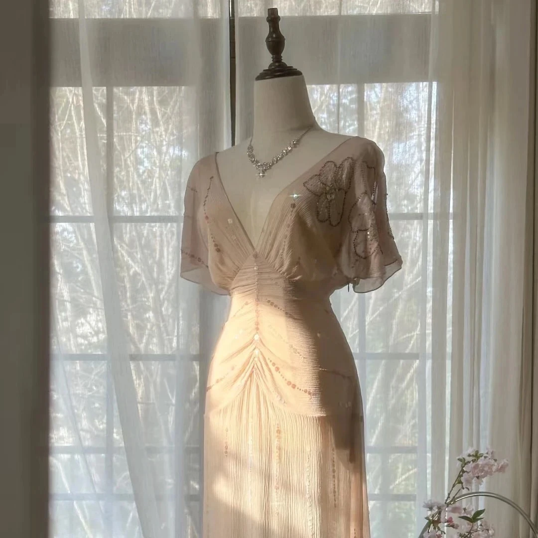 直播扣号专用链接真丝桑蚕丝微瑕古着女士连衣裙