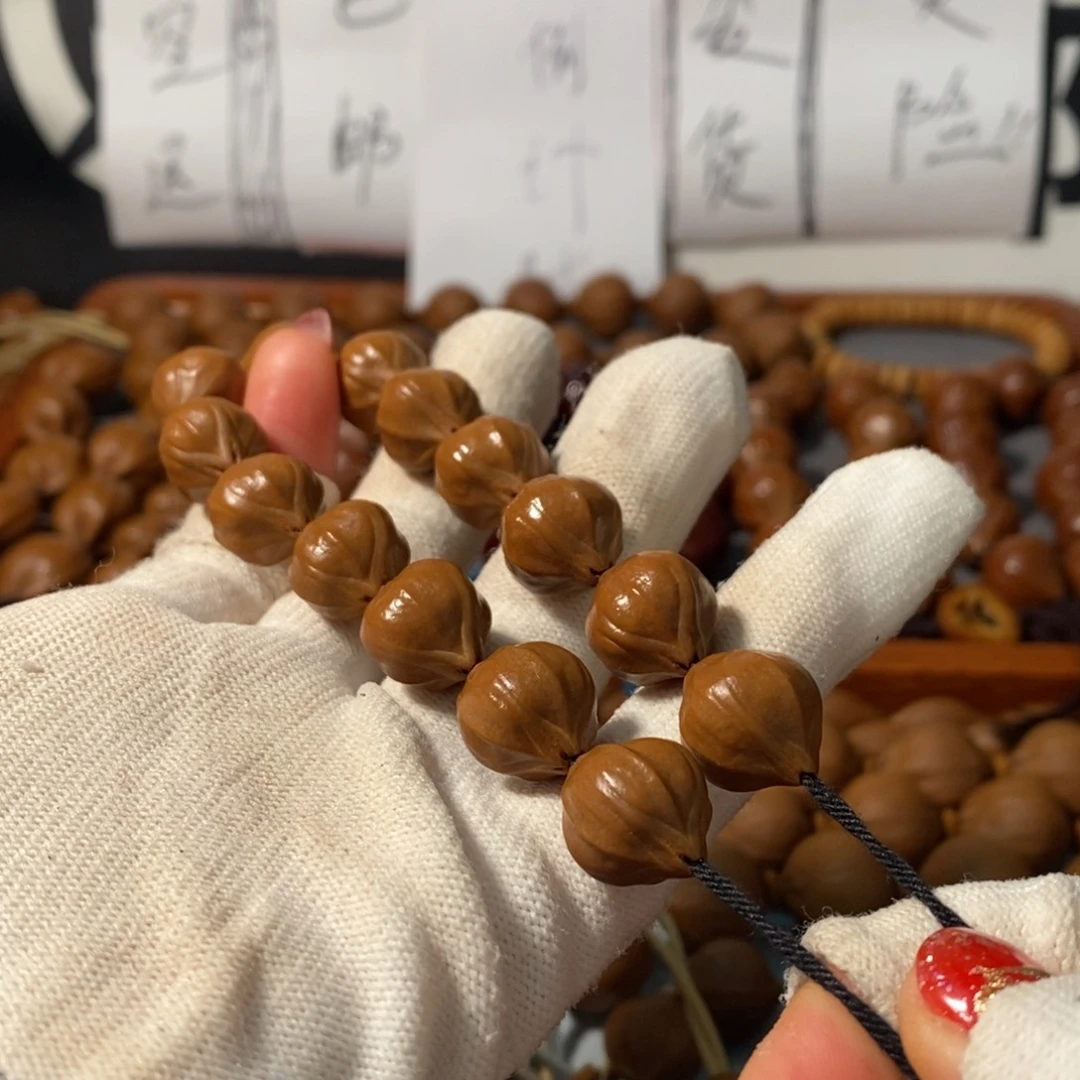 橄榄核手串6141精品4花蒜头小铁核15颗+鬼脸
