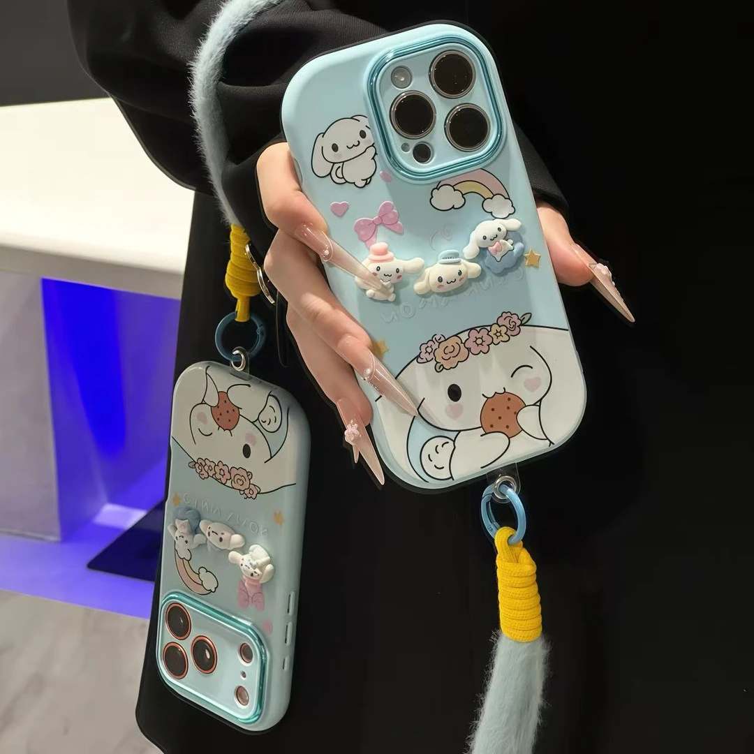 彩虹玉桂狗公仔挂绳适用苹果17/16promax手机壳华为vivoppo小米17