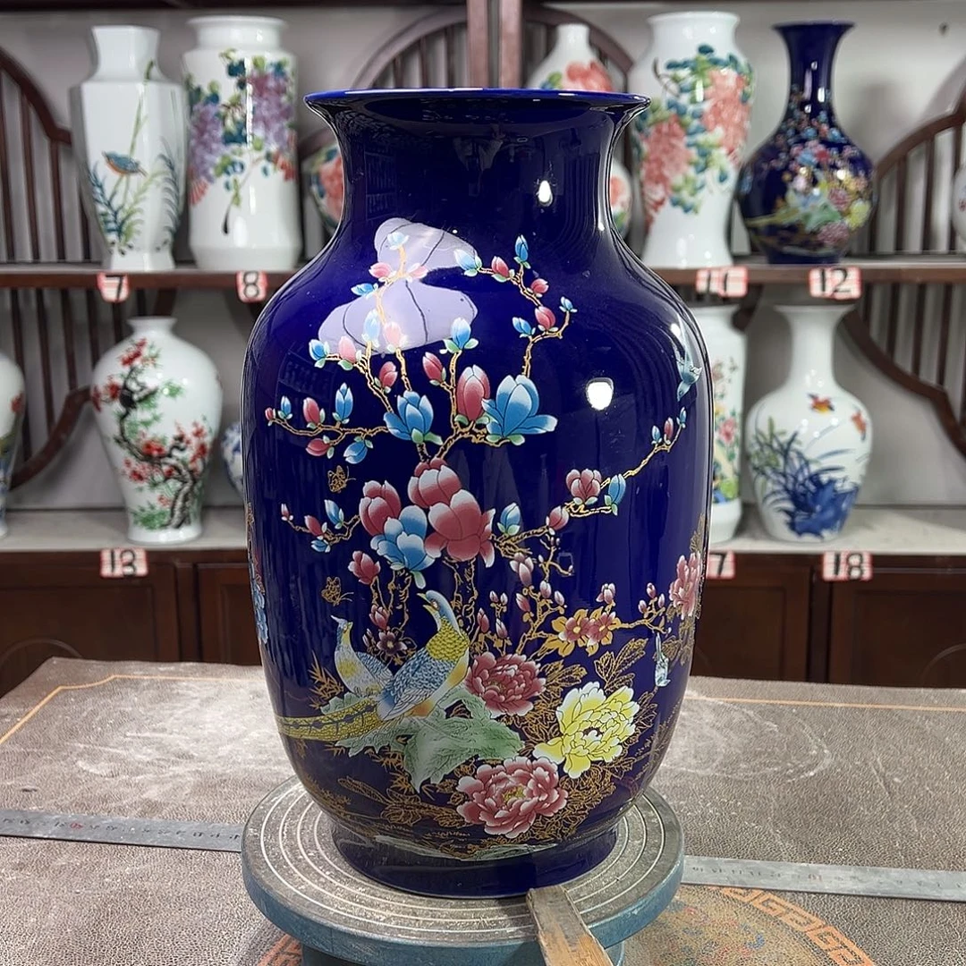 陶摆件景德镇陶瓷大冬景泰蓝