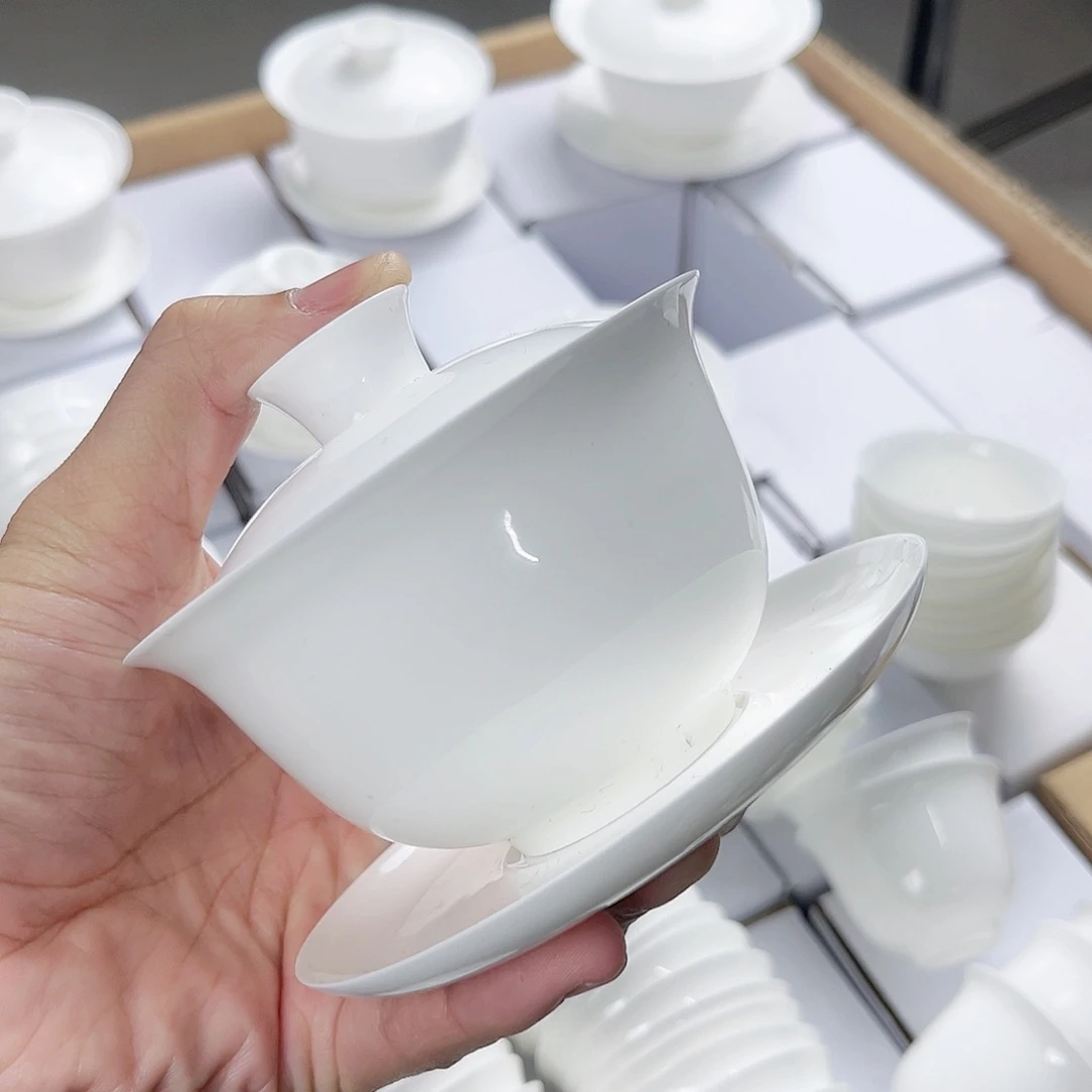 【闪购商品】150骨瓷盖碗超薄胎单个