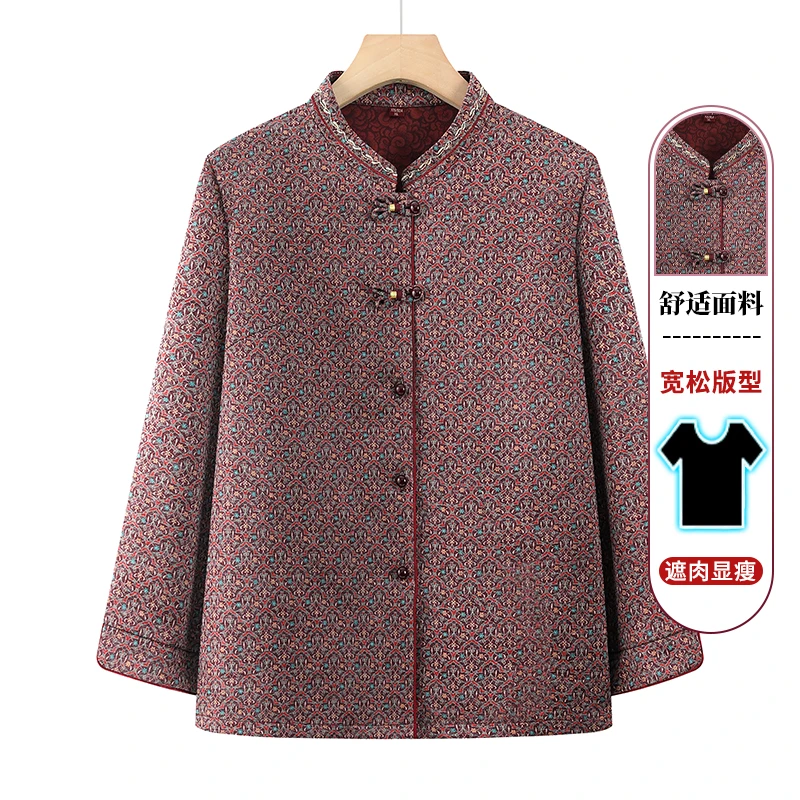 中老年人春装女奶奶国风2025新款衬衫妈妈装春秋衬衣老太太上衣服