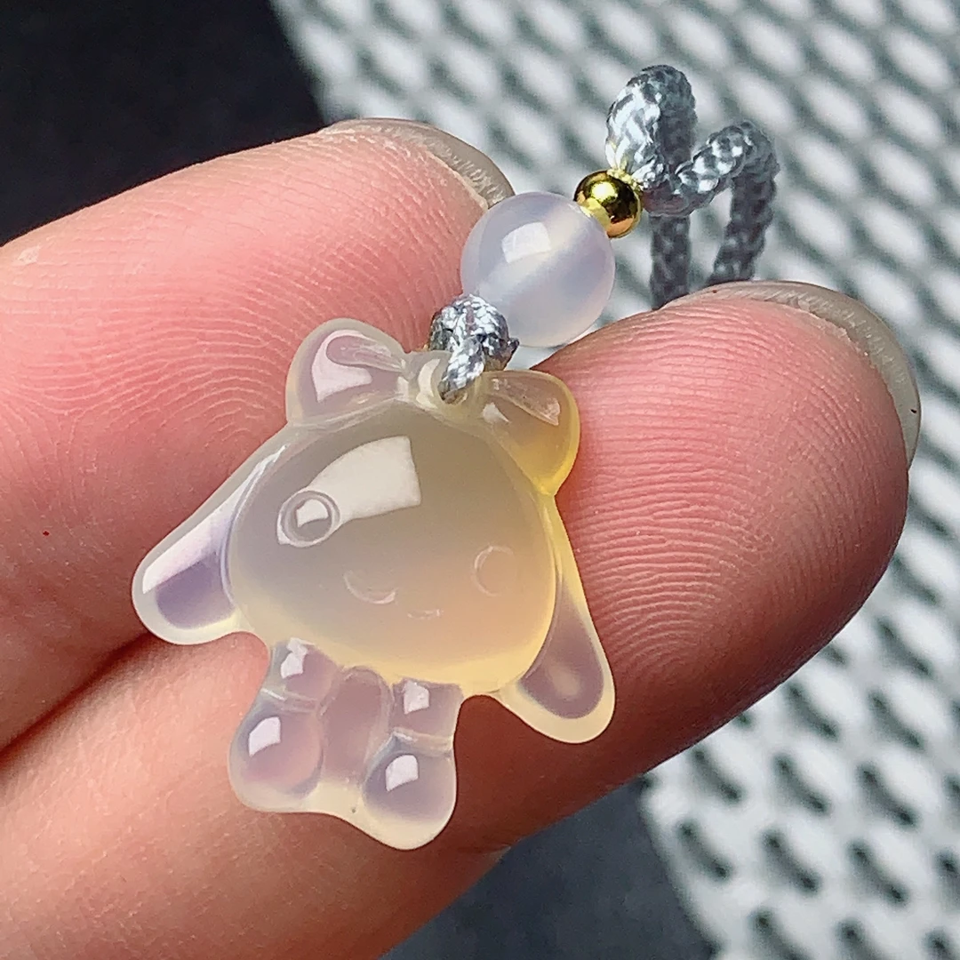 天然玛瑙俏黄玉桂狗吊坠19.2/19.1/7.4mm
