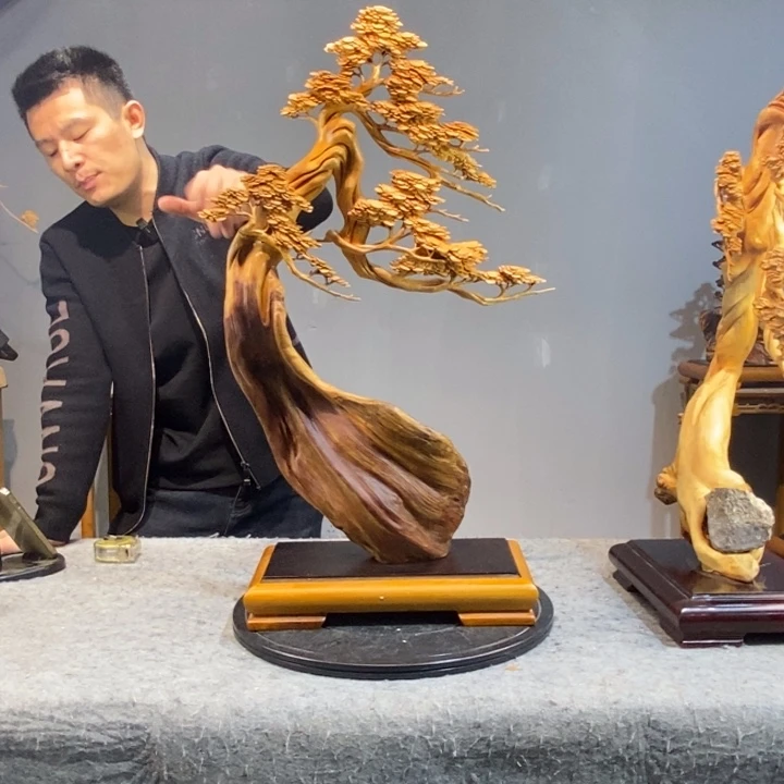 山***山柏木木雕工艺品摆件