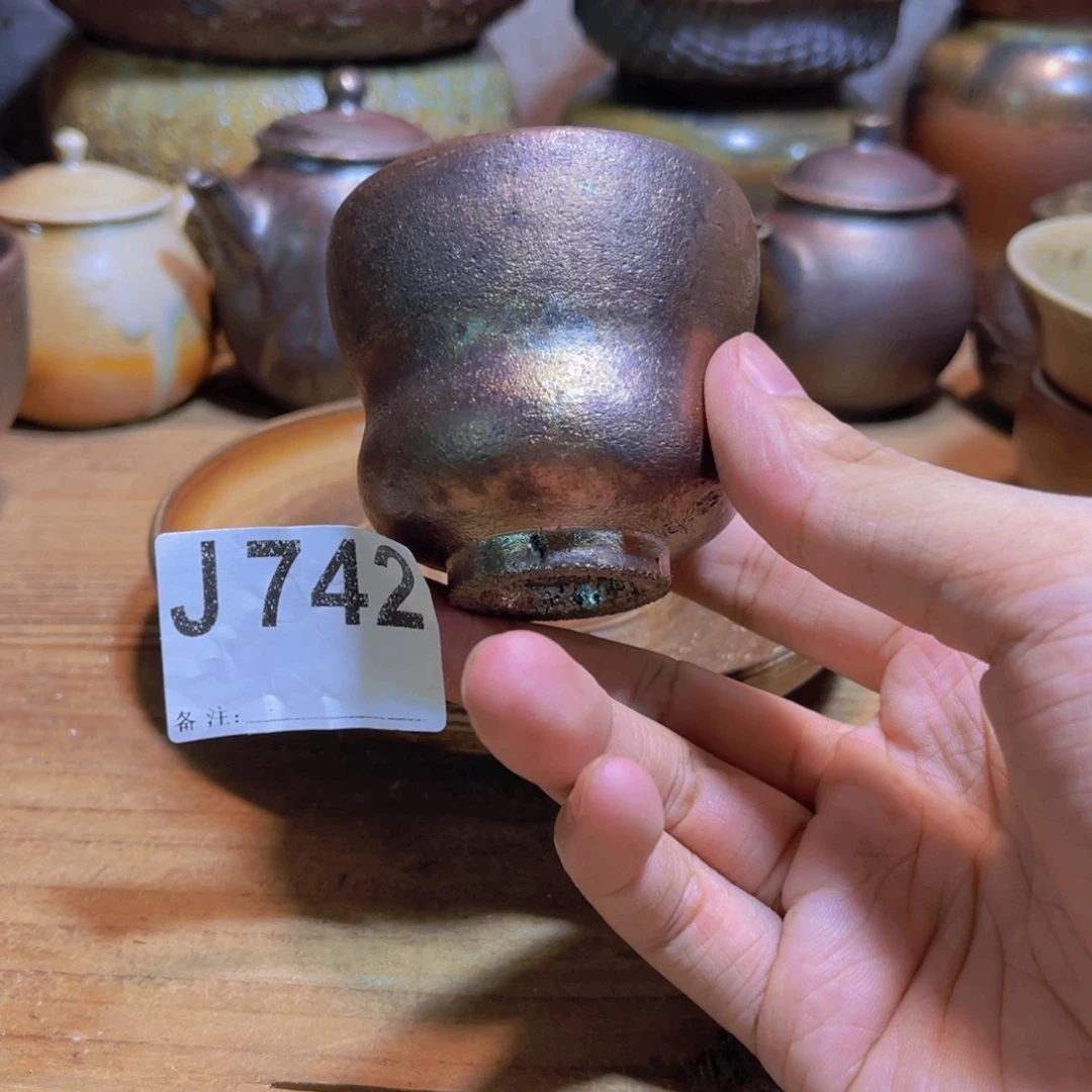纯手工制作工艺（柴烧）裸烧纯手工制作柴烧杯742