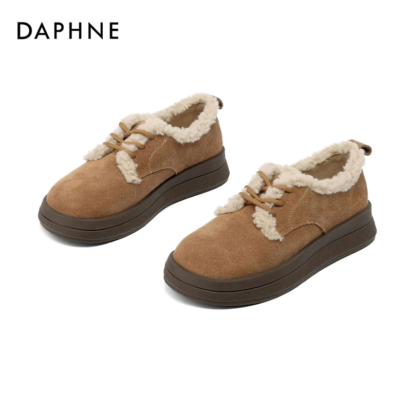 达芙妮官方正品时尚松糕休闲鞋2025春季潮流简约英伦百搭保暖单鞋