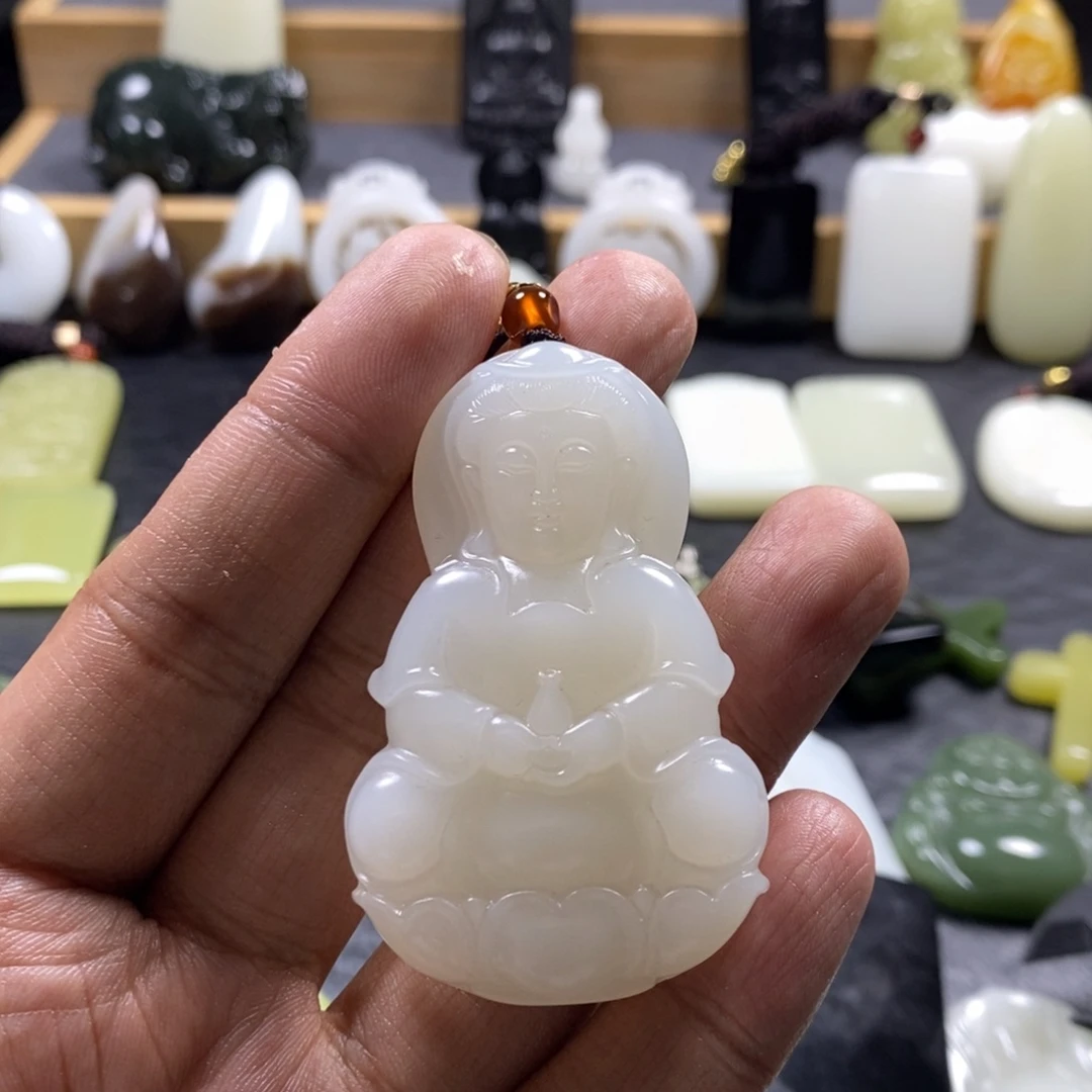 和田玉（青白玉）未镶嵌吊坠(赠链)米*