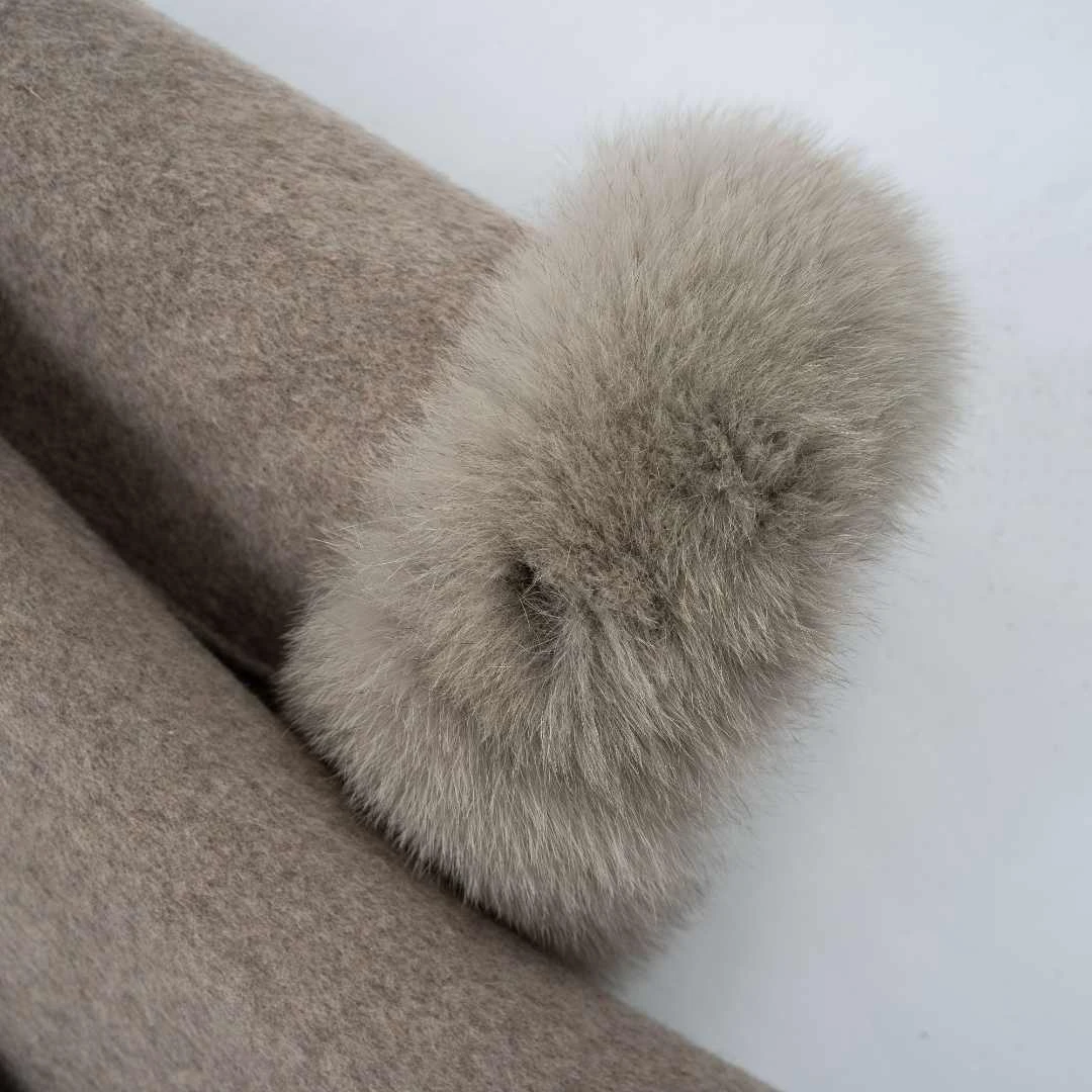 【苏妲己】女款大衣 早春时尚百搭单毛羊毛呢大衣H98001