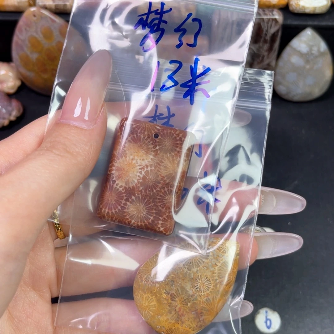 硅化珊瑚（珊瑚玉）未镶嵌吊坠