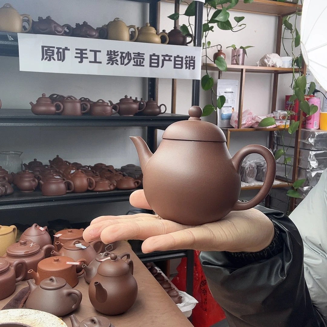 紫砂茶壶底槽清高梨壶