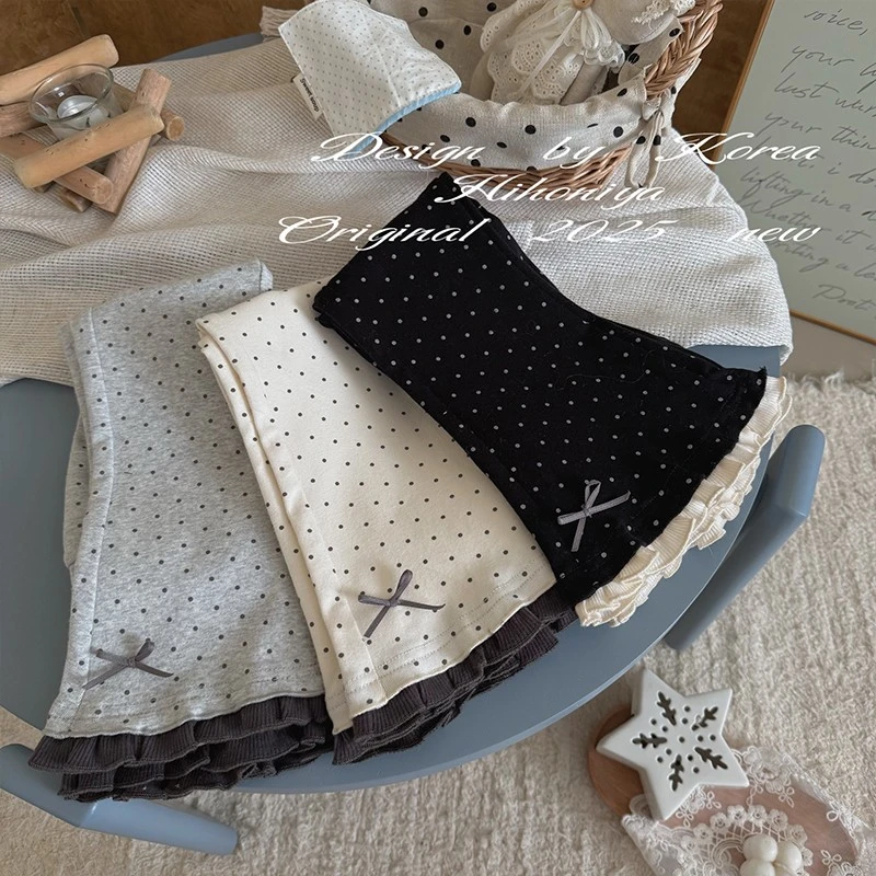 【波点喇叭裤】三Hihoniya~2025春季宝宝款波点显瘦韩版外穿喇叭裤