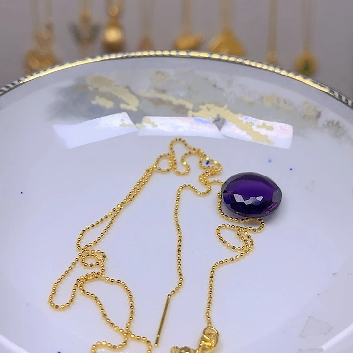 紫晶颈饰银S925镶嵌紫晶925镶嵌142