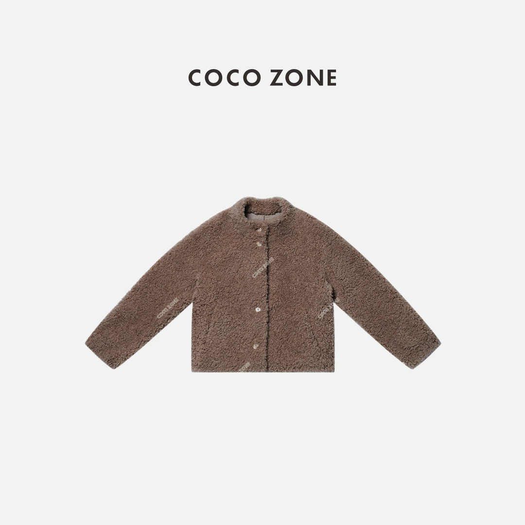 COCO ZONE 刘一一“洋娃娃”100绵羊毛百搭单排扣外套CC2D2982