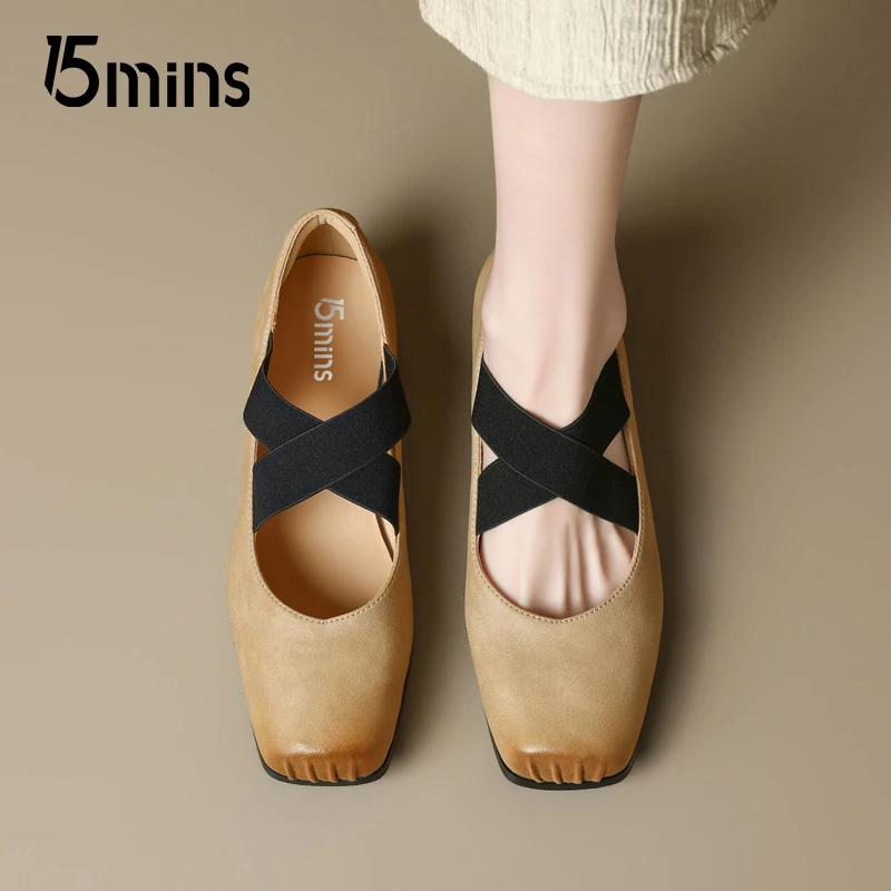 Y【15mins】芭蕾单鞋女2025新款夏绝美不累脚猪鼻子法式玛丽珍鞋爆