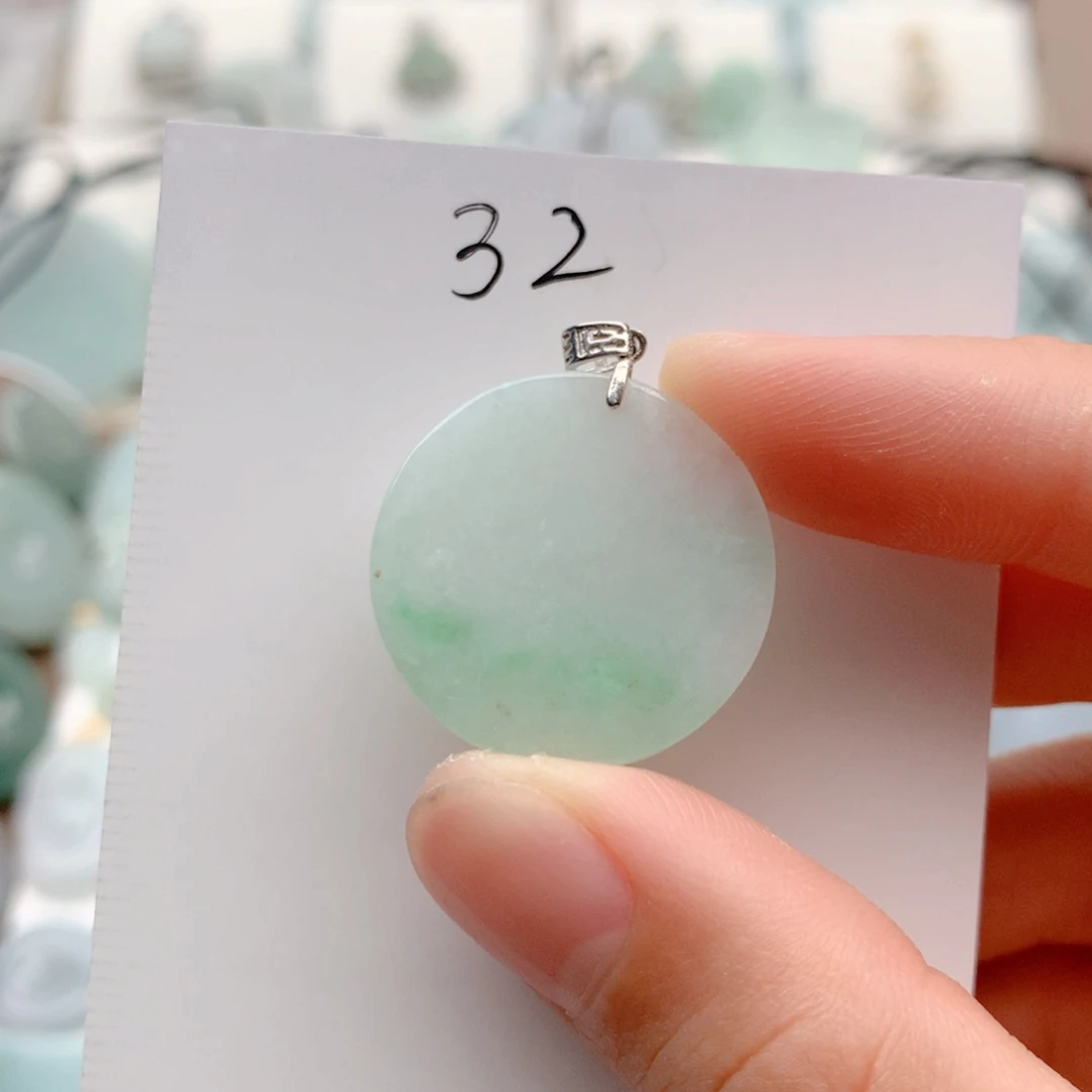 翡翠银S925镶嵌颈饰吊坠