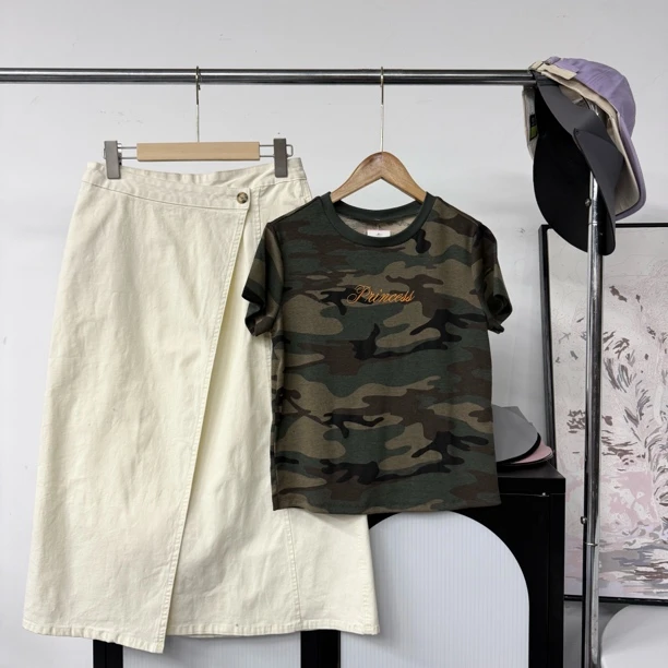4763迷彩潮流百搭时尚显瘦T恤