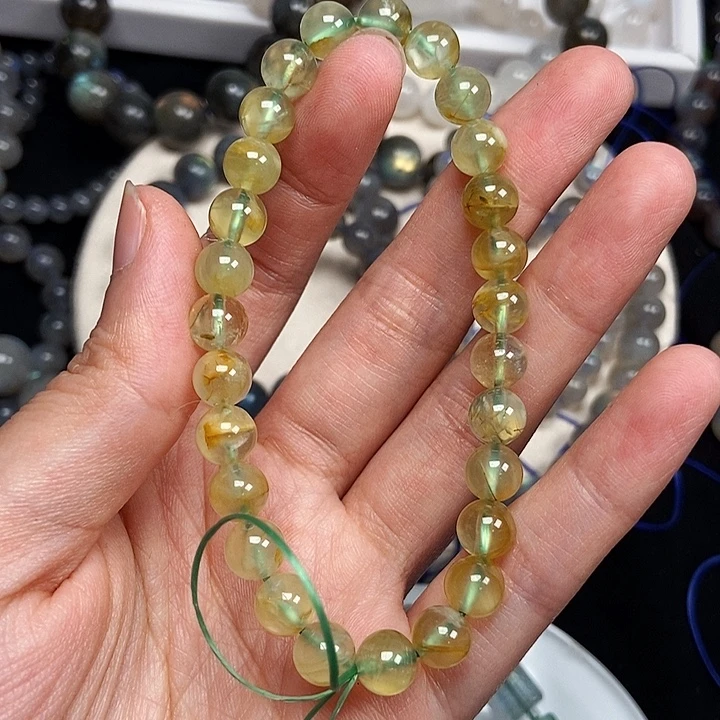 未镶嵌手链水晶a9葡萄石卡7 天然水晶 默认瑕疵