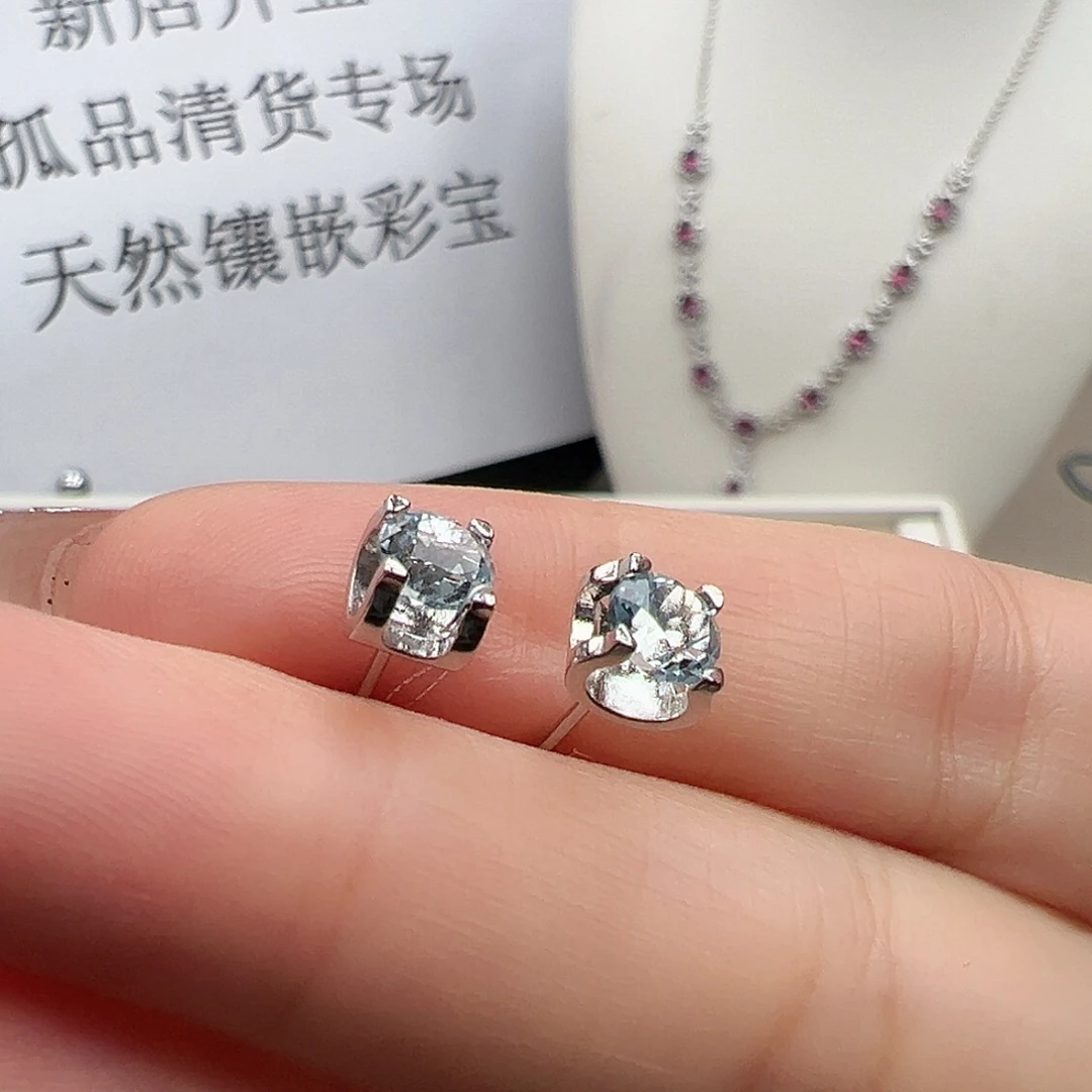 耳饰托帕石银S925镶嵌