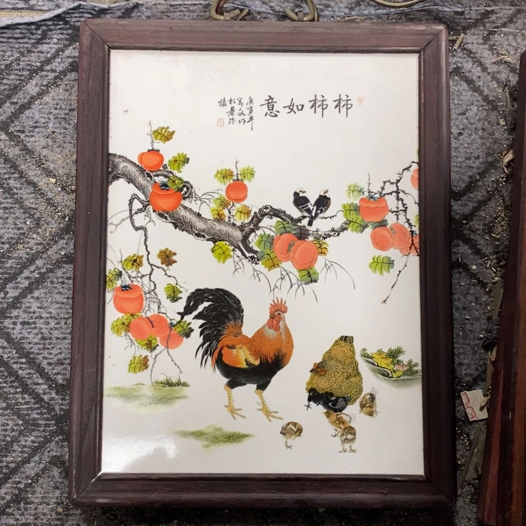 瓷片37*28 景德镇瓷板画柴窑烧制